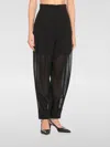 Philosophy Di Lorenzo Serafini High Waist Wool Pants With Sheer Panels In Black