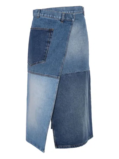 Philosophy Di Lorenzo Serafini Smooth Silhouette Philosophy Skirt With Clean Finish In Blue