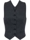 Philosophy Di Lorenzo Serafini Patterned Waistcoat-style Top In Grey