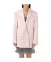 Philosophy Di Lorenzo Serafini Double-breasted Satin-crepe Tuxedo Jacket In Pink
