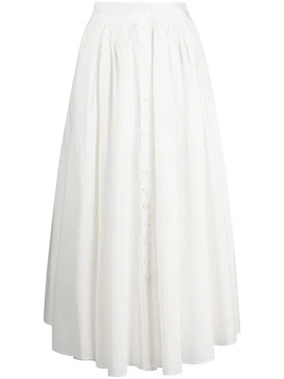 Philosophy Di Lorenzo Serafini Perforated High-waisted Skirt In White