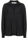 Philosophy Di Lorenzo Serafini Grey Shirt With Open Collar And V Neck In Stretch Viscose Woman In Grey