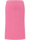 Philosophy Di Lorenzo Serafini Midi Pink Skirt With Elastic Waistband In Ribbed Fabric Woman In Purple