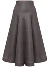 Philosophy Di Lorenzo Serafini Midi Full Skirt In Grey
