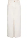 Philosophy Di Lorenzo Serafini Front Slit 5 Pockets Denim Skirt In White