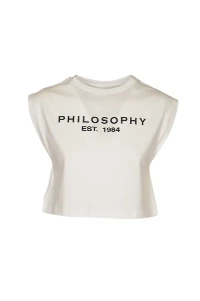 Philosophy Di Lorenzo Serafini Cropped Logo T-shirt In White