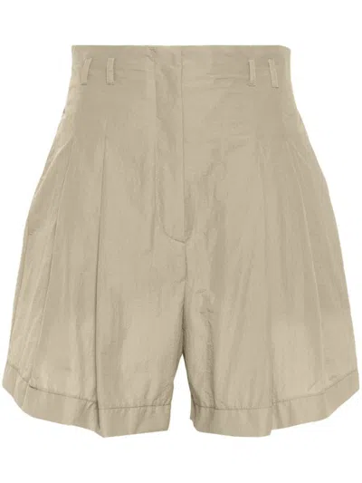 Philosophy Di Lorenzo Serafini Crepe Pleated Shorts In Neutrals