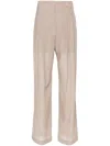 Philosophy Di Lorenzo Serafini Pleat-detail Semi-sheer Trousers In Grey