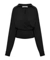 Philosophy Di Lorenzo Serafini Philosophy Di Lorenzo Serafin Draped Poplin Shirt In Black