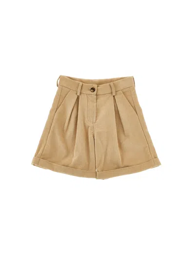 Philosophy Di Lorenzo Serafini Philosophy Kids  Bermuda Shorts With Cuffs And Pleats In Brown