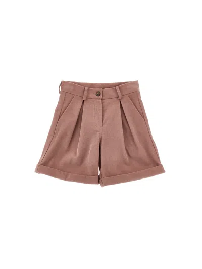 Philosophy Di Lorenzo Serafini Philosophy Kids  Bermuda Shorts With Cuffs And Pleats In Pink
