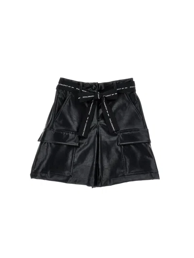 Philosophy Di Lorenzo Serafini Philosophy Kids  Bermuda Shorts With Logo Belt In Black