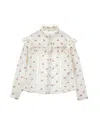 Philosophy Di Lorenzo Serafini Philosophy Kids  Cherry Print Ruffled Shirt In White