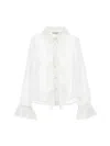 Philosophy Di Lorenzo Serafini Philosophy Kids  Chiffon Shirt With Pleated Details In White
