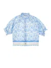 Philosophy Di Lorenzo Serafini Philosophy Kids  Cotton Blouse With Floral Print In Blue