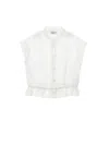 Philosophy Di Lorenzo Serafini Philosophy Kids  Cotton Blouse With Pleated Details In White