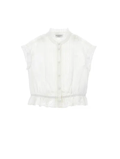 Philosophy Di Lorenzo Serafini Philosophy Kids  Cotton Blouse With Pleated Details In White