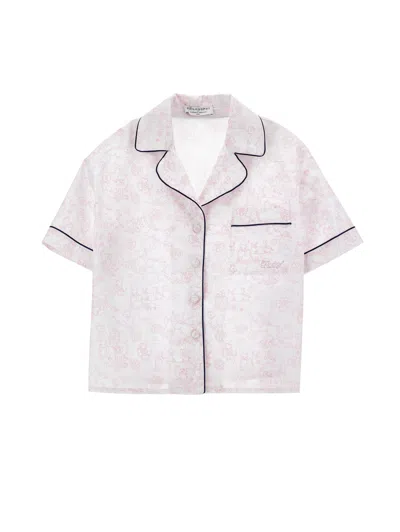 Philosophy Di Lorenzo Serafini Philosophy Kids  Cotton Shirt With Floral Print In White