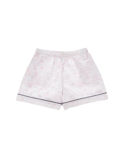 Philosophy Di Lorenzo Serafini Philosophy Kids  Cotton Shorts With Floral Print In Pink