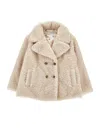 Philosophy Di Lorenzo Serafini Philosophy Kids  Double-breasted Teddy Coat In Neutral