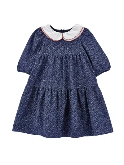 Philosophy Di Lorenzo Serafini Philosophy Kids  Embroidered Collar Dress In Blue