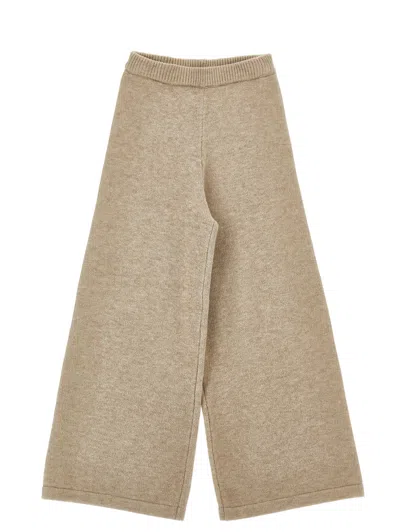 Philosophy Di Lorenzo Serafini Philosophy Kids  Embroidered Knitted Trousers In Brown