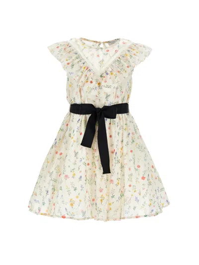 Philosophy Di Lorenzo Serafini Philosophy Kids  Floral Dress With Belt In Black