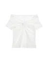 Philosophy Di Lorenzo Serafini Philosophy Kids  Off-shoulder T-shirt With Front Knot In Neutral