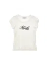 Philosophy Di Lorenzo Serafini Philosophy Kids  Philosophy Logo Ribbed Cotton T-shirt In Neutral