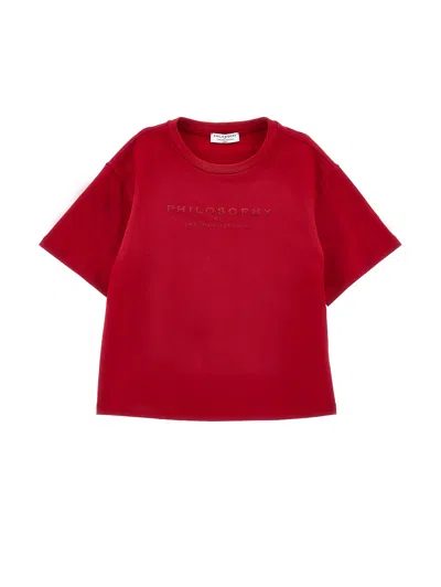 Philosophy Di Lorenzo Serafini Philosophy Kids  Philosophy' Logo T-shirt In Red