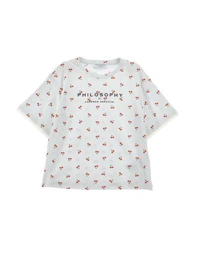 Philosophy Di Lorenzo Serafini Philosophy Kids  Philosophy' T-shirt With Cherry Print In White