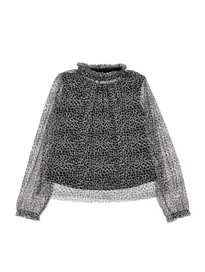 Philosophy Di Lorenzo Serafini Philosophy Kids  Plumetis Tulle Blouse In Black
