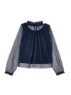 Philosophy Di Lorenzo Serafini Philosophy Kids  Plumetis Tulle Blouse In Blue