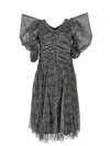 Philosophy Di Lorenzo Serafini Philosophy Kids  Plumetis Tulle Dress With Ruffle Sleeves In Black