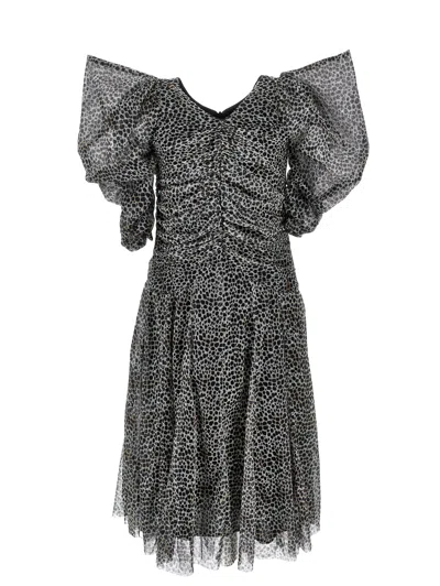 Philosophy Di Lorenzo Serafini Philosophy Kids  Plumetis Tulle Dress With Ruffle Sleeves In Black