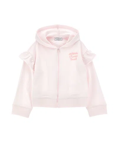 Philosophy Di Lorenzo Serafini Philosophy Kids  Ruffled Hoodie In Pink