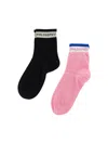 Philosophy Di Lorenzo Serafini Philosophy Kids  Set Of Two-tone Socks With Philosophy Logo In Pink