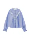 Philosophy Di Lorenzo Serafini Philosophy Kids  Shirt With Lace And Buttons In Blue
