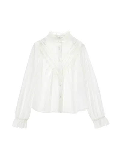 Philosophy Di Lorenzo Serafini Philosophy Kids  Shirt With Lace And Buttons In White
