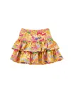 Philosophy Di Lorenzo Serafini Philosophy Kids  Skirt With Ruffles And Delicate Print In Brown