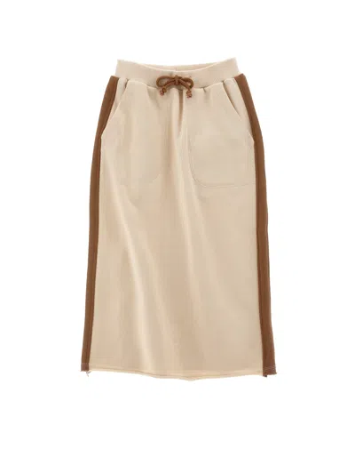 Philosophy Di Lorenzo Serafini Philosophy Kids  Sporty Skirt With Contrasting Details In Neutral