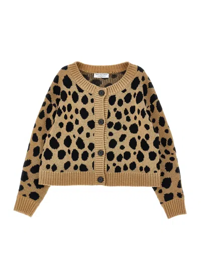 Philosophy Di Lorenzo Serafini Philosophy Kids  Spotted Cardigan With Buttons In Brown