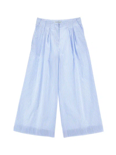 Philosophy Di Lorenzo Serafini Philosophy Kids  Striped Cotton Palazzo Pants In Blue