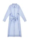 Philosophy Di Lorenzo Serafini Philosophy Kids  Striped Shirt Dress With Bow In Blue