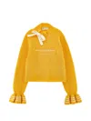 Philosophy Di Lorenzo Serafini Philosophy Kids  Sweater With Bow And Logo In Yellow