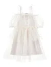 Philosophy Di Lorenzo Serafini Philosophy Kids  Tulle Dress For Girls With Romantic Details In Neutral