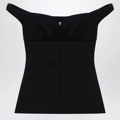 Philosophy Di Lorenzo Serafini Philosophy Nylon Top With Sweetheart Neckline In Black