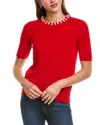 Philosophy Di Lorenzo Serafini Philosophy Pearl Bead Cashmere Sweater In Red
