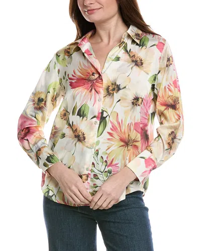 Philosophy Di Lorenzo Serafini Philosophy Satin Split Neck Blouse In Pink