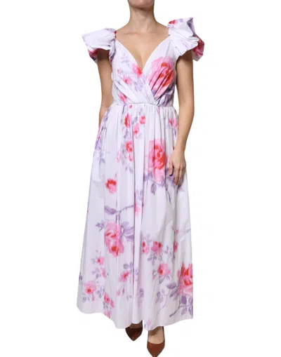 Philosophy Di Lorenzo Serafini White Floral Cotton Maxi Dress